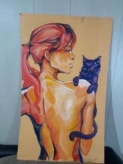 Vintage signed pop art painting