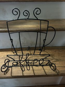 Metal Book Holder (coffee motif)