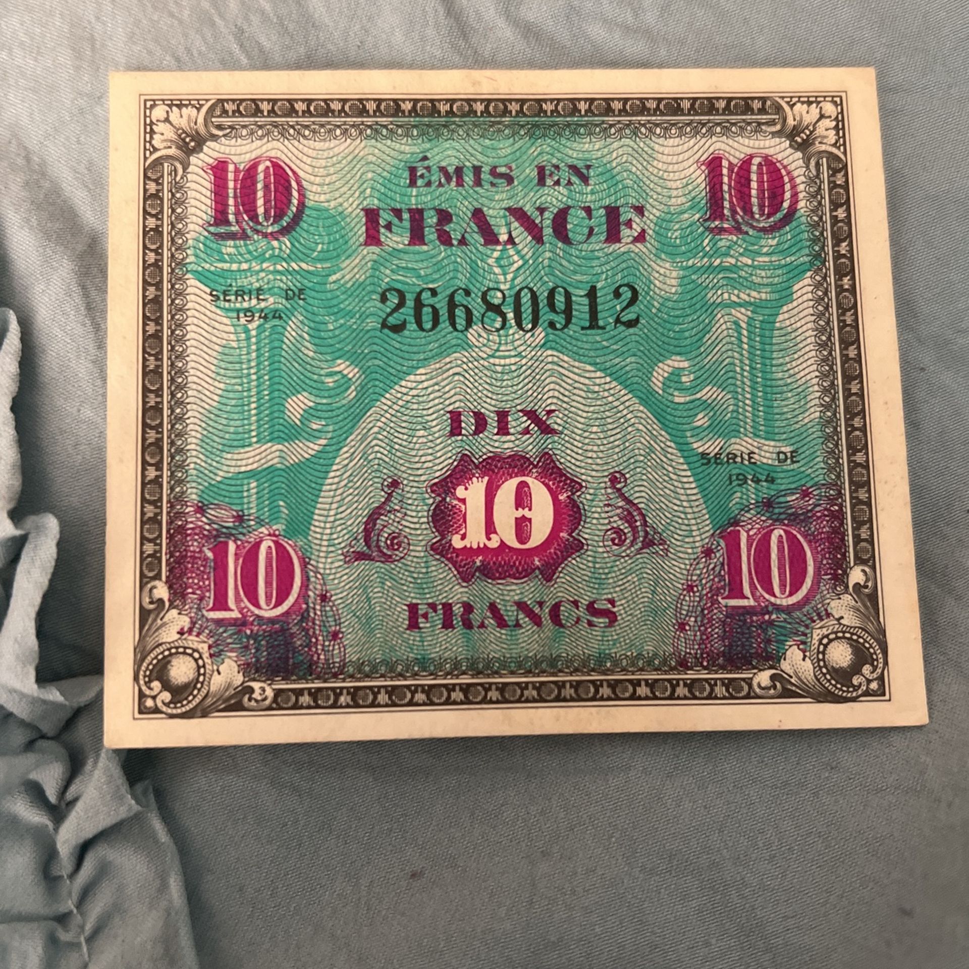 Crisp Uncirculated 10 Dix France 1944