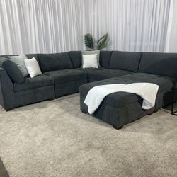 Thomasville Tisdale Modular Sectional Couch 6-piece w Ottoman