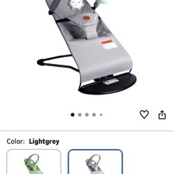 🆕 In 📦 Baby Bouncer Seat for Infants0️⃣-8️⃣Months,Portable Foldable Infant Bouncer Chair with Toy Bar,Washable Fabric,Lightweight Baby Swing,Lightgr