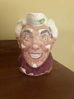 Royal Doulton Character Jug. “Clown” White Hair