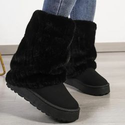 Black Fur Boots