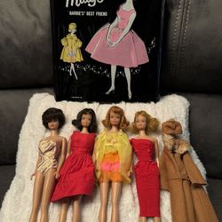4 Midge Barbie Dolls Early 60’s, Vintage Attire. 