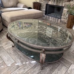 Wrought Iron And Glass Coffee Table