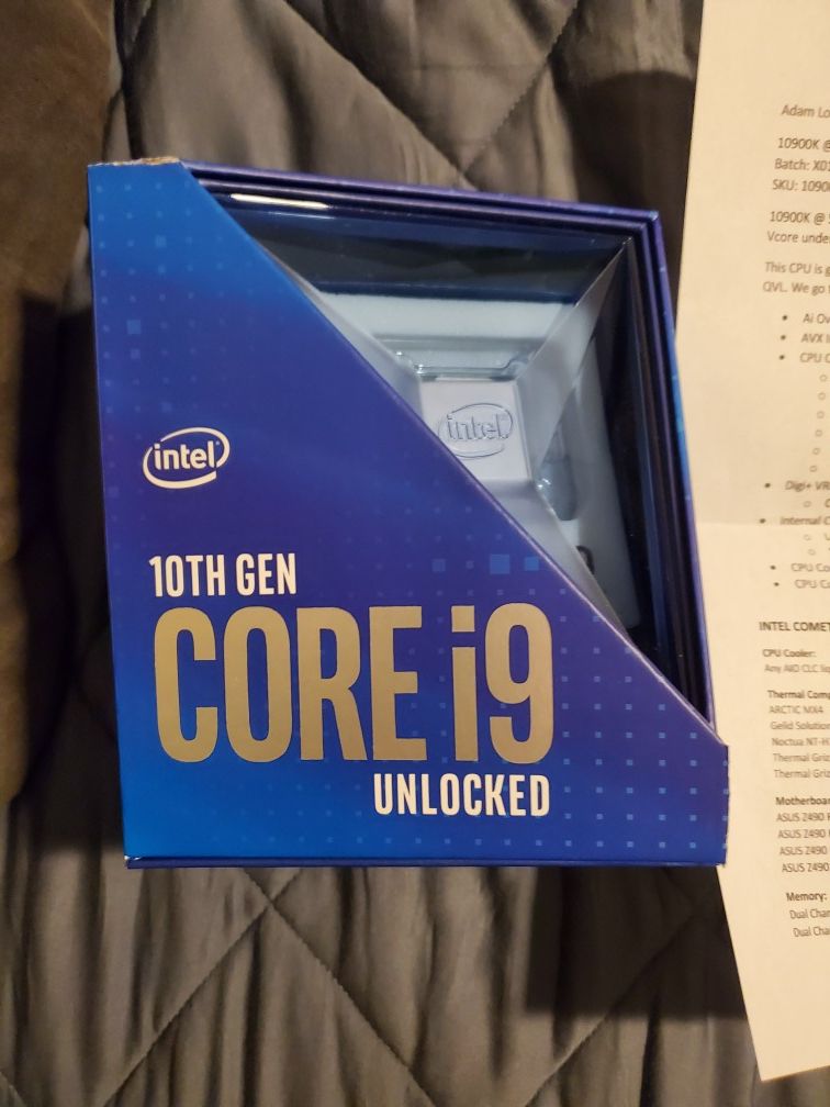 NEW 10th gen I9 10900K Silicon LOTTERY BINNED AND DE- LIDDED