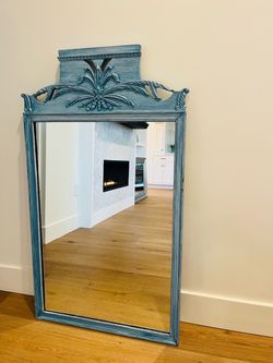 Antique Solid Wood Hand Carved Mirror