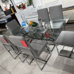 7pc Modern Dining Set 🩶🩶🩶
