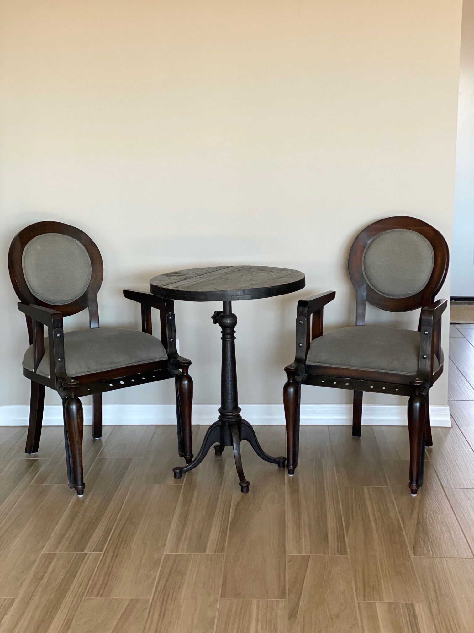 Rustic Bistro Set - Solid Wood & Iron