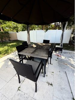 Wood Picnic Table with chairs
