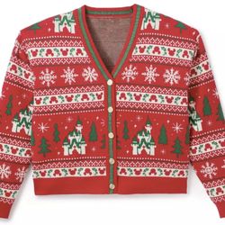 Disney Christmas Sweater Cardigan Red