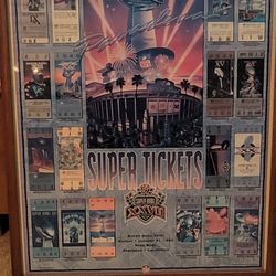 Framed Super Bowl Tickets Poster 