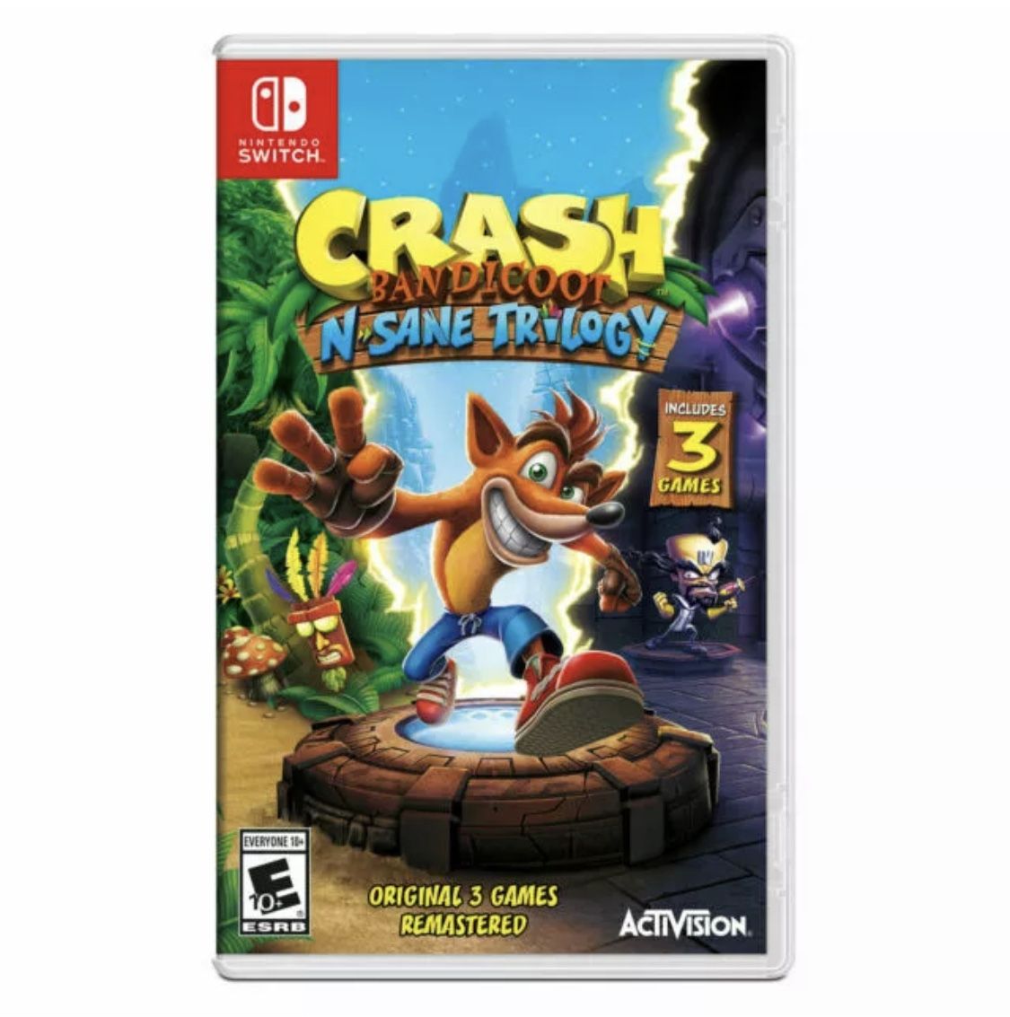 Crash Bandicoot N-Sane Trilogy Switch Video Game (like Mario) for Kids & Adults, 3 Games in 1