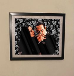 Custom Art Piece Of Gomez And Morticia From The Adams Family