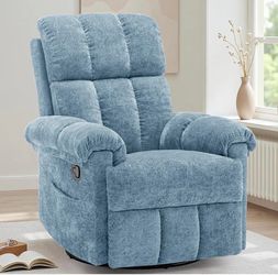 Korser 360° Swivel Rocker Recliner for Adults, Nursery Glider Recliner with Massage and Heating, Rocking Chair with Cup Holder, Manual Recliner Chair 