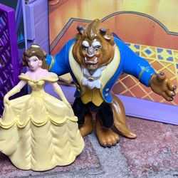 90's Disney Mattel Once Upon A Time Beauty And The Beast Play Set With 2 Figures