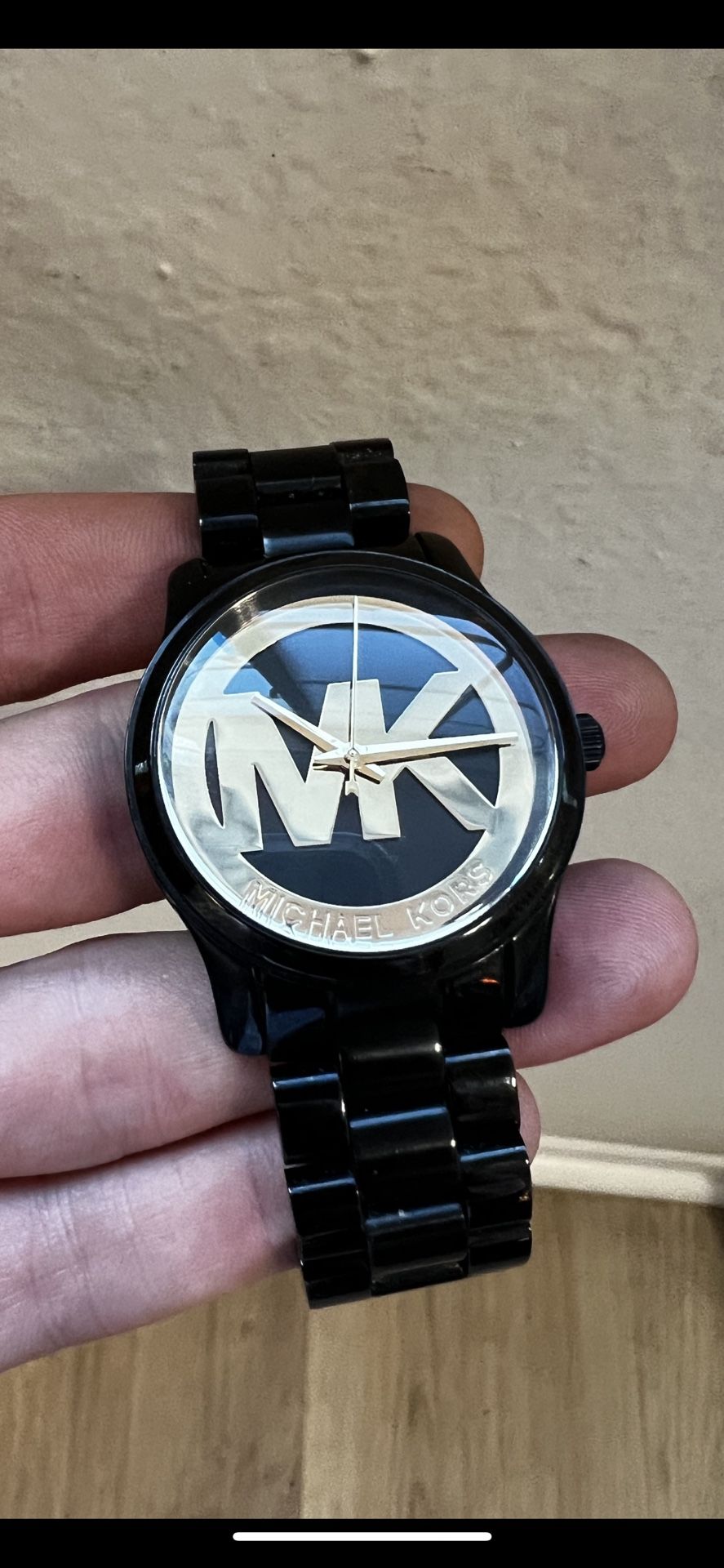 Black MICHAEL KORS Watch With Gold Face