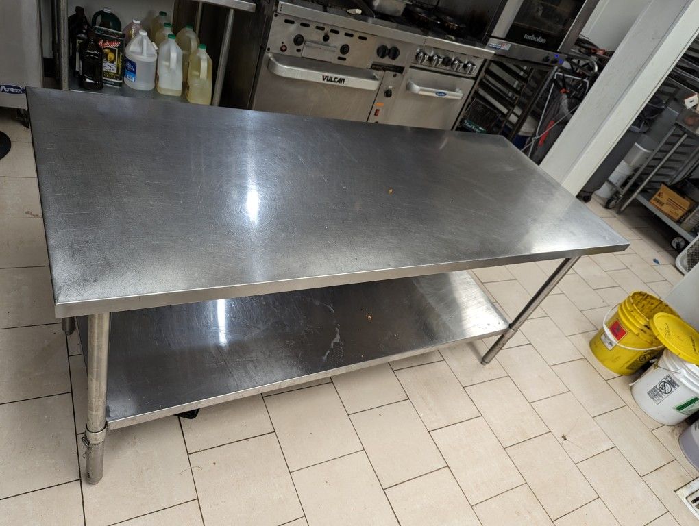 Stainless Steel Kitchen Prep Table With Undershelf 30" x 72"