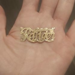 10k Gold Name Pendant