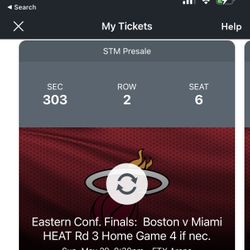 2 Tickets Game 7 Miami Heat Vs Boston Celtics $900