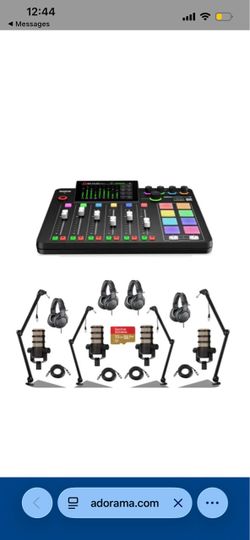 NEW SEALED Rode RodeCaster Pro II 4-Person Podcast Studio Bundle – 4 PodMics, Arms, Headphones