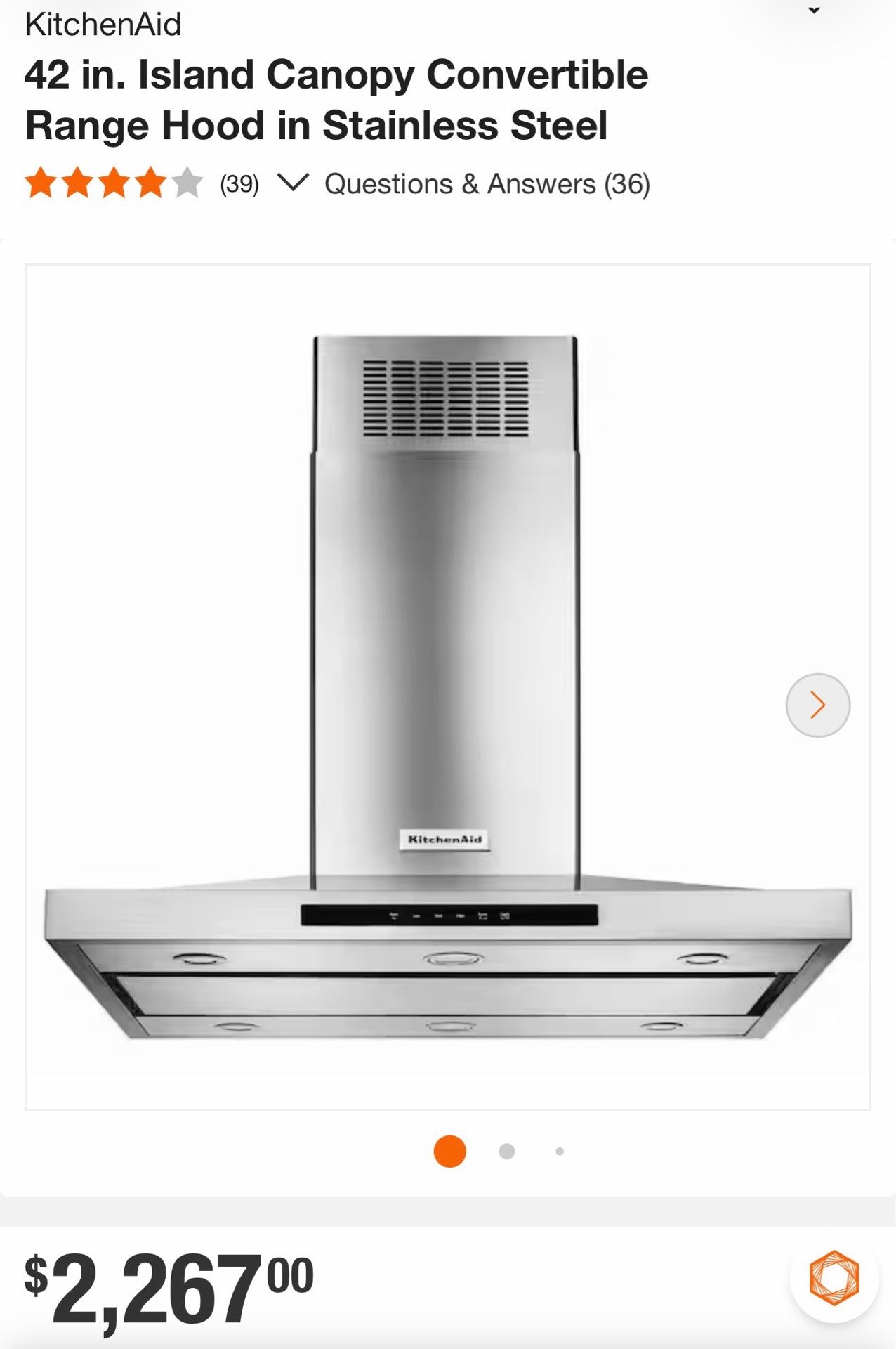 ๐ฅ 20% OFF โ KitchenAid 42โ Island Canopy Convertible Range Hood ๐ฅ ๐ฒ SALE PRICE: $1,814 ๐ฒ MSRP: $2,267 ๐ฐ YOU SAVE: $453 Transform your kitchen w