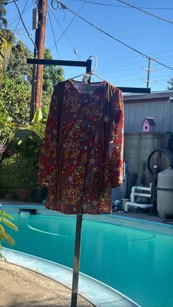 Retro Peace Sign Floral Mini Dress 8-10
