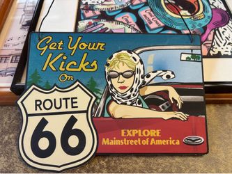 Tin Route 66 sign