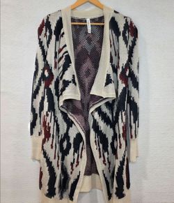Aeropostale Ruana Womens Sweater Open Front Tribal Western Cardigan Multicolor M