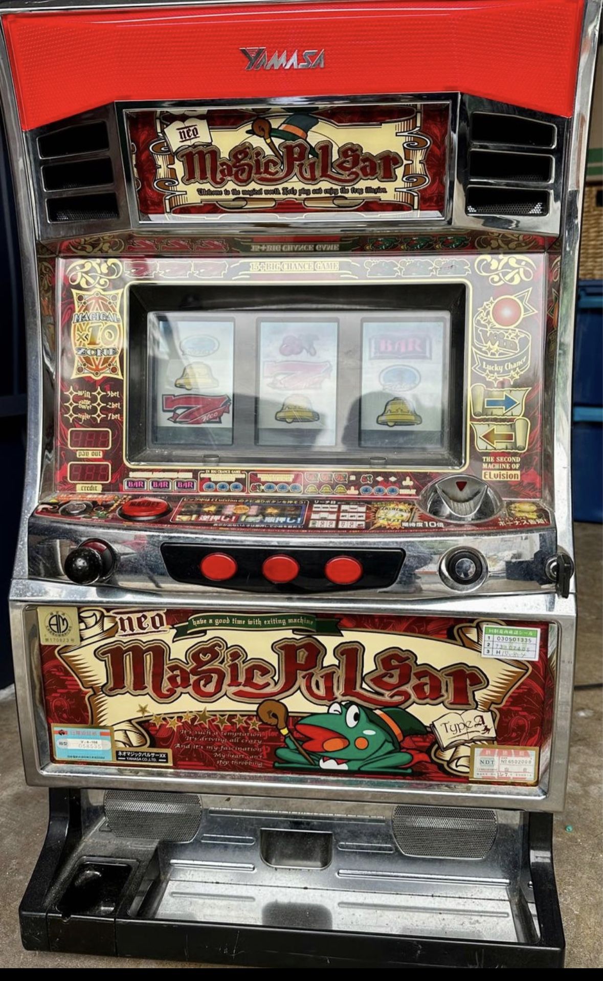 Authentic Pachislo Japanese “Magic Pulsar” Slot Machine