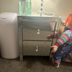Mirrored Nightstand 