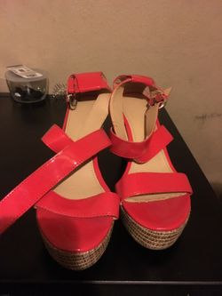 Red High Heel Sandals Size 10