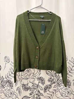 New. Wild Fable Green Knit Button Cardigan