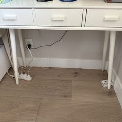 3 Drawer Wood Console Side Table-Off White