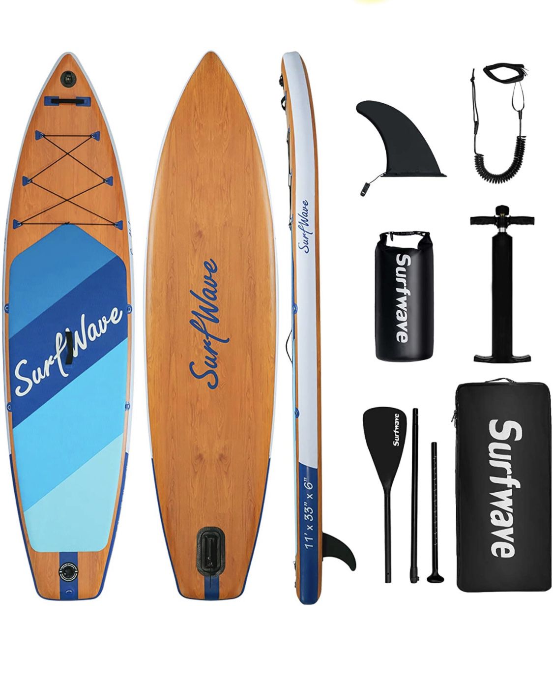 Surfwave Inflatable Paddle Board, 11'×33'' Stand Up SUP 
