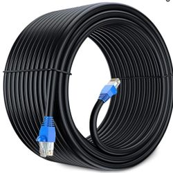 Cat6 Ethernet Cable for Gaming 250 ft RJ45 550 Mhz, Heavy Duty Waterproof Copper Indoor Outdoor Shielded LAN Cable Direct Burial Zero Lag Network Patc