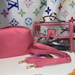 Small Clear Purse With Cosmetic Bag