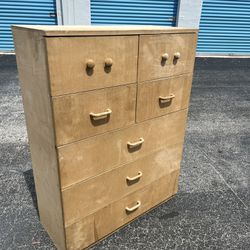 Delivery Available! Solid Wooden Bare Unfinished Wood 7 Drawer Tall Dresser Bureau Storage Chest! Drawers all slide great!  36x16x48in 