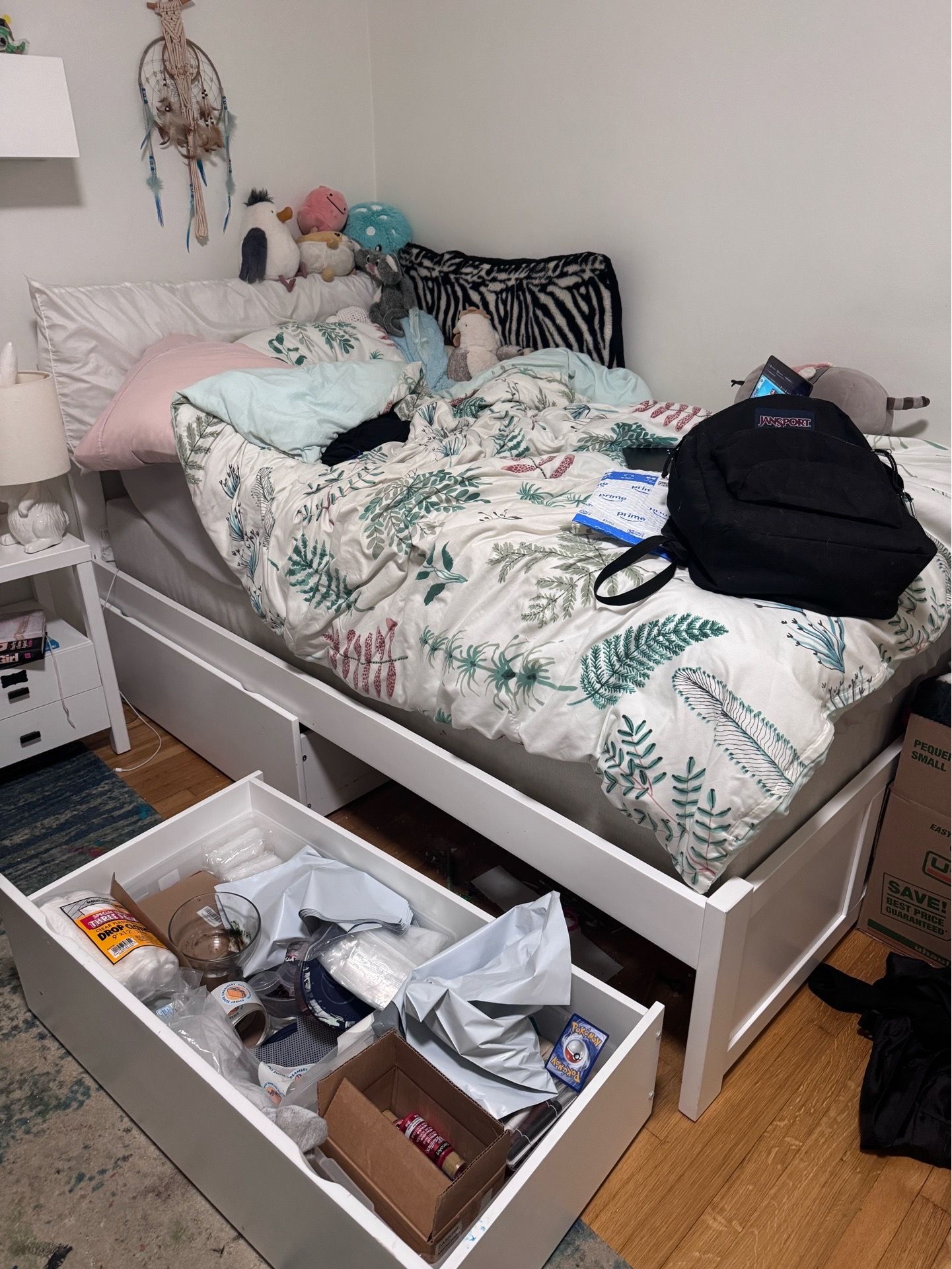Free Twin Bed and Matress and 2 tables and bedside tables and a rug