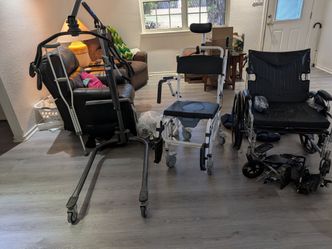 Medical Mobility Equipment Lot – Wheelchair, Lift, Commode Chair