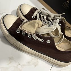 Low Top Double Tongue Converse Brown