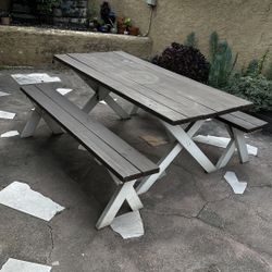 Handmade And Painted Picnic Table 