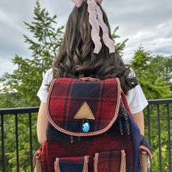 Handmade Kilim Drawstring Backpack 