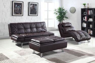 3 piece living room set! Sofa Bed, Chaise, Ottoman!