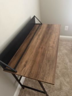 Garima Rustic Oak with Black Finished Legs Writing Desk