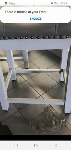 2 nice leather gray and white stools