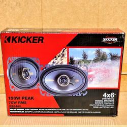 Kicker Car Speakers Set 4"x6" 2-Way Coaxial Speaker System KS Series 150 Watts KSC460 🚨 Payment Options Available 🚨 No Credit Needed 🚨 