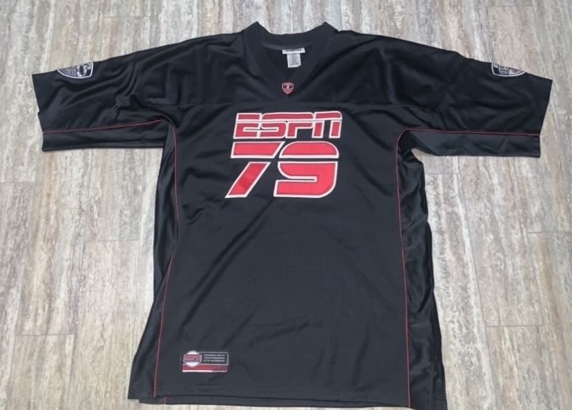 Black NFL NBA MLB vintage starter black ESPN football jersey (Size- Large) BRAND NEW AUTHENTIC- $40