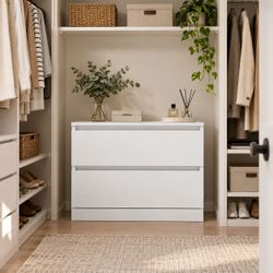 White 2-Drawer Bedside Table