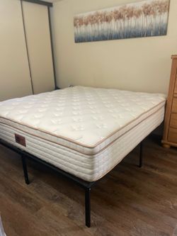 Cali King Mattress and Metal Frame